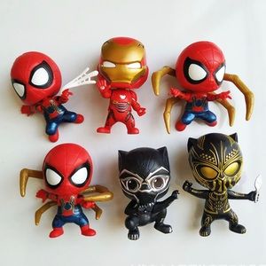 Marvel Spider-Man&Iron Man& Black Panther Set 6 Magnets For Fridge&figur…